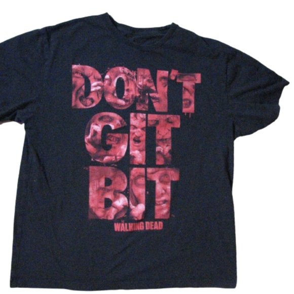 Walking Dead Don't Git Bit T-Shirt Black Red Unisex Size XL Zombies - Picture 1 of 4